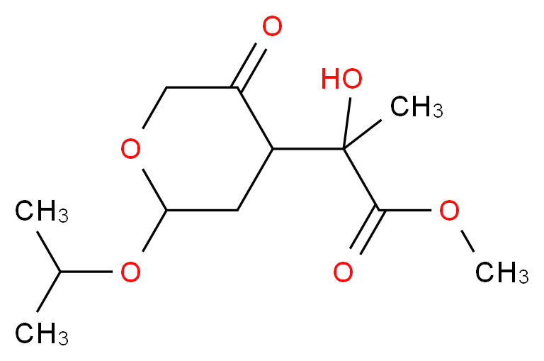 methyl 2-hydroxy-2-[5-oxo-2-(propan-2-yloxy)oxan-4-yl]propanoate_分子结构_CAS_1044244-99-6