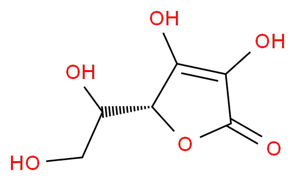 (5R)-5-(1,2-dihydroxyethyl)-3,4-dihydroxy-2,5-dihydrofuran-2-one_分子结构_CAS_50-81-7
