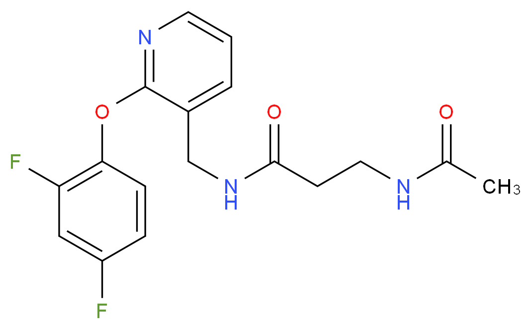 N~3~-acetyl-N~1~-{[2-(2,4-difluorophenoxy)-3-pyridinyl]methyl}-beta-alaninamide_分子结构_CAS_)