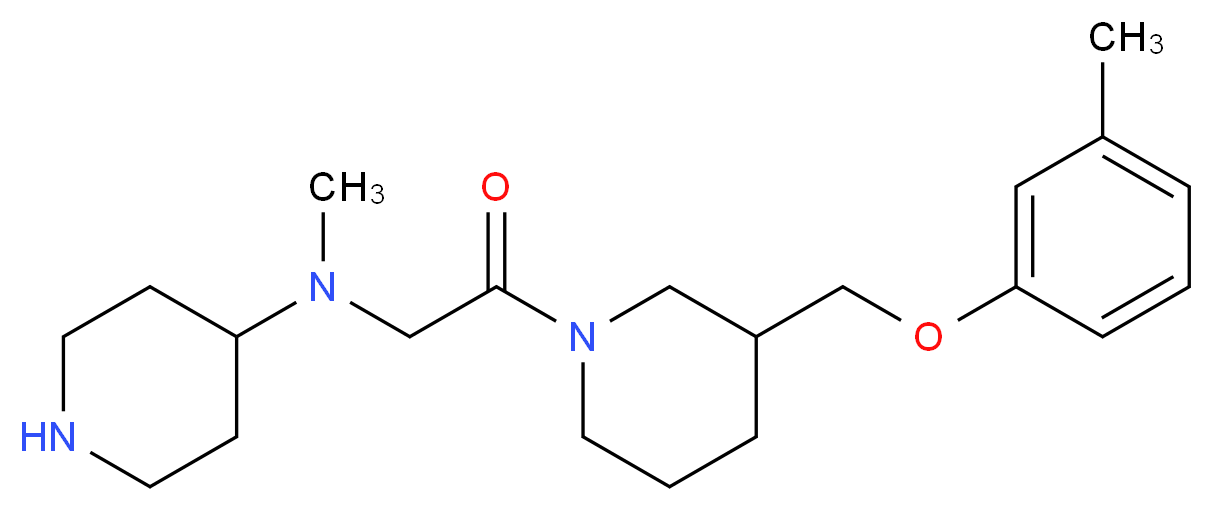 N-methyl-N-(2-{3-[(3-methylphenoxy)methyl]-1-piperidinyl}-2-oxoethyl)-4-piperidinamine_分子结构_CAS_)