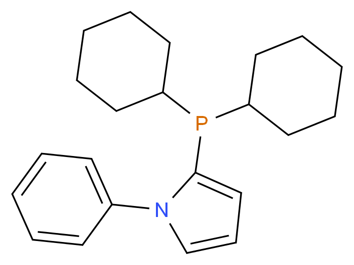 2-(dicyclohexylphosphanyl)-1-phenyl-1H-pyrrole_分子结构_CAS_672937-60-9