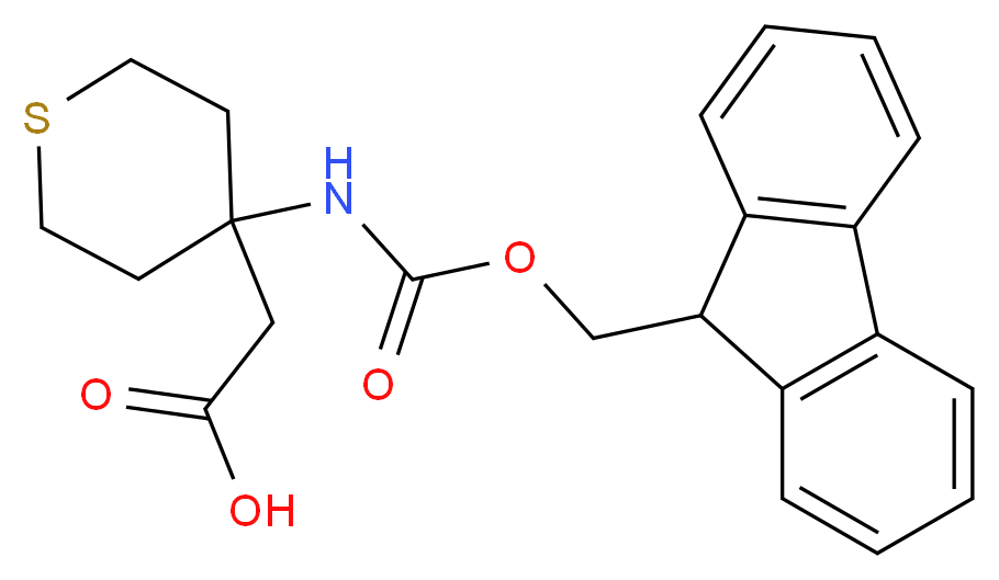 2-(4-{[(9H-fluoren-9-ylmethoxy)carbonyl]amino}thian-4-yl)acetic acid_分子结构_CAS_946727-62-4