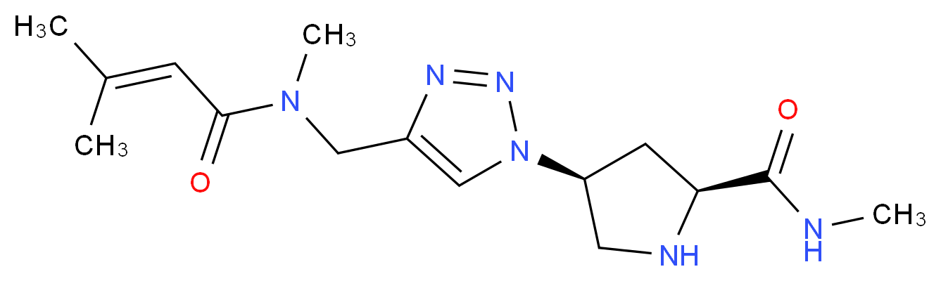 (4S)-N-methyl-4-(4-{[methyl(3-methylbut-2-enoyl)amino]methyl}-1H-1,2,3-triazol-1-yl)-L-prolinamide_分子结构_CAS_)