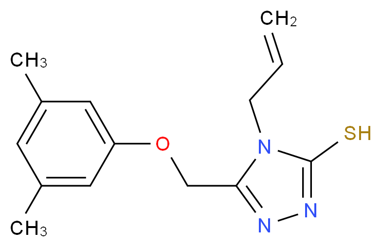 5-(3,5-dimethylphenoxymethyl)-4-(prop-2-en-1-yl)-4H-1,2,4-triazole-3-thiol_分子结构_CAS_667413-38-9