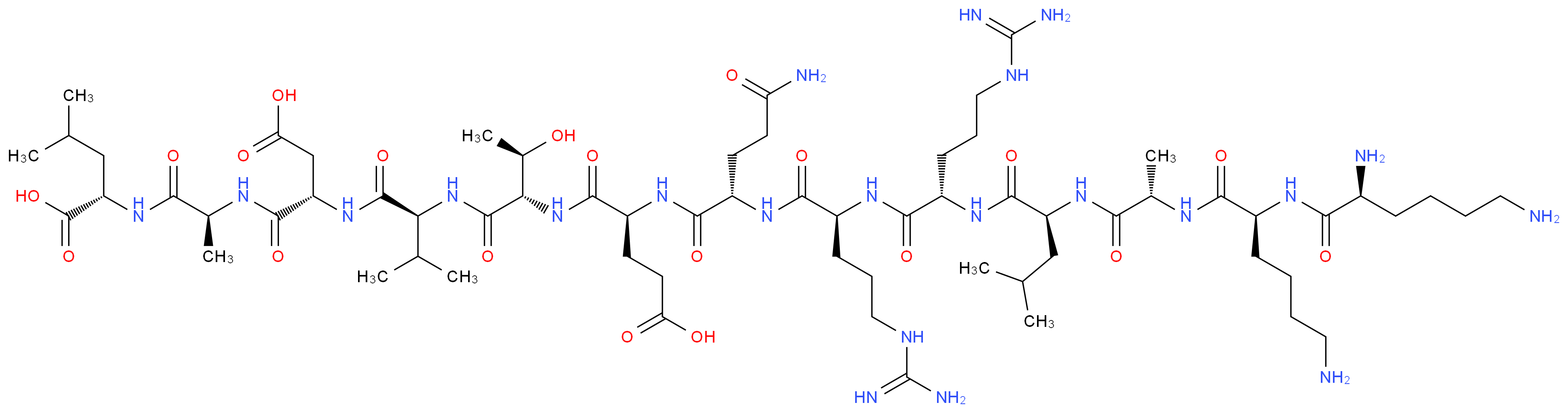 (2S)-2-[(2S)-2-[(2S)-2-[(2S)-2-[(2S,3R)-2-[(2S)-2-[(2S)-2-[(2S)-2-[(2S)-2-[(2S)-2-[(2S)-2-[(2S)-6-amino-2-[(2S)-2,6-diaminohexanamido]hexanamido]propanamido]-4-methylpentanamido]-5-carbamimidamidopentanamido]-5-carbamimidamidopentanamido]-4-carbamoylbutanamido]-4-carboxybutanamido]-3-hydroxybutanamido]-3-methylbutanamido]-3-carboxypropanamido]propanamido]-4-methylpentanoic acid_分子结构_CAS_129198-88-5