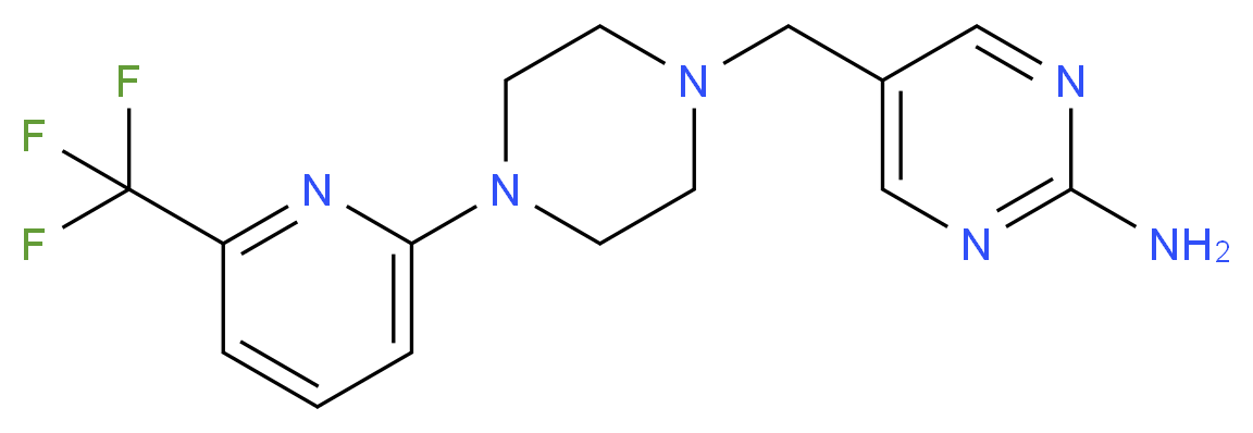 5-({4-[6-(trifluoromethyl)pyridin-2-yl]piperazin-1-yl}methyl)pyrimidin-2-amine_分子结构_CAS_)