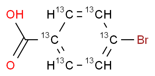 4-bromo(1,2,3,4,5,6-<sup>1</sup><sup>3</sup>C<sub>6</sub>)benzoic acid_分子结构_CAS_1173020-93-3