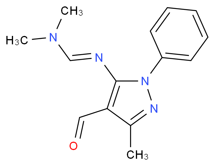N'-(4-Formyl-3-methyl-1-phenyl-1H-pyrazol-5-yl)-N,N-dimethyliminoformamide_分子结构_CAS_58668-41-0)