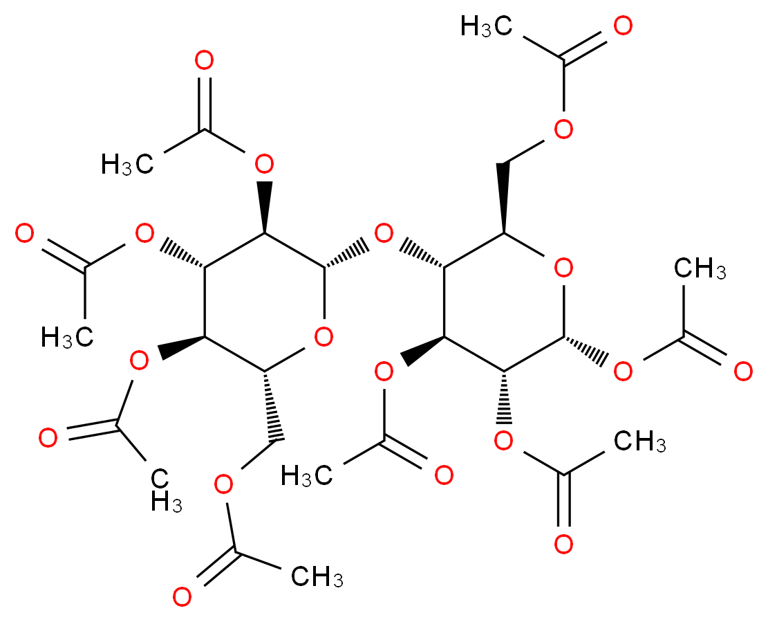 [(2R,3R,4S,5R,6R)-4,5,6-tris(acetyloxy)-3-{[(2S,3R,4S,5R,6R)-3,4,5-tris(acetyloxy)-6-[(acetyloxy)methyl]oxan-2-yl]oxy}oxan-2-yl]methyl acetate_分子结构_CAS_5346-90-7