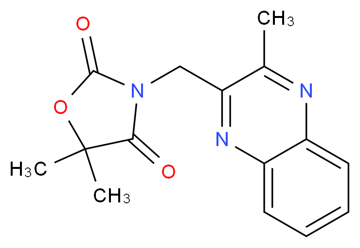 5,5-dimethyl-3-[(3-methylquinoxalin-2-yl)methyl]-1,3-oxazolidine-2,4-dione_分子结构_CAS_)