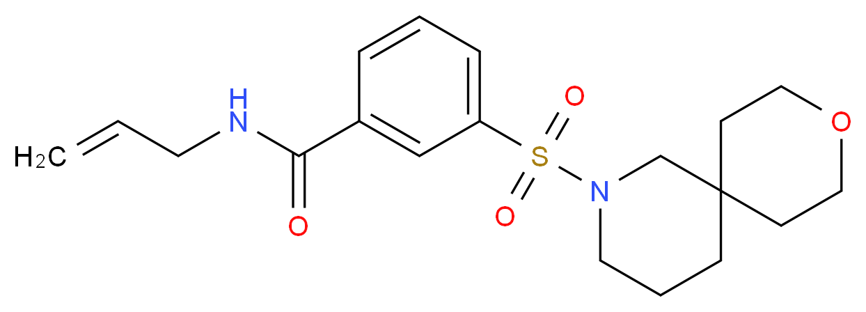 N-allyl-3-(9-oxa-2-azaspiro[5.5]undec-2-ylsulfonyl)benzamide_分子结构_CAS_)