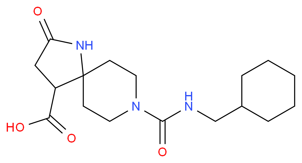 8-{[(cyclohexylmethyl)amino]carbonyl}-2-oxo-1,8-diazaspiro[4.5]decane-4-carboxylic acid_分子结构_CAS_)