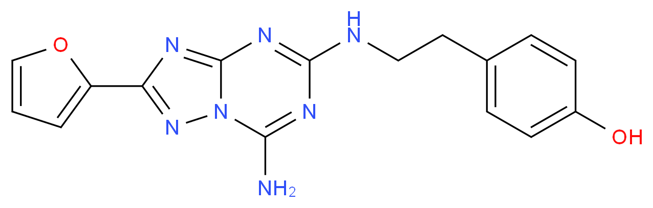 4-{2-[(7-amino-2-furan-2-yl[1,2,4]triazolo[1,5-a][1,3,5]triazin-5-yl)amino]ethyl}phenol_分子结构_CAS_)