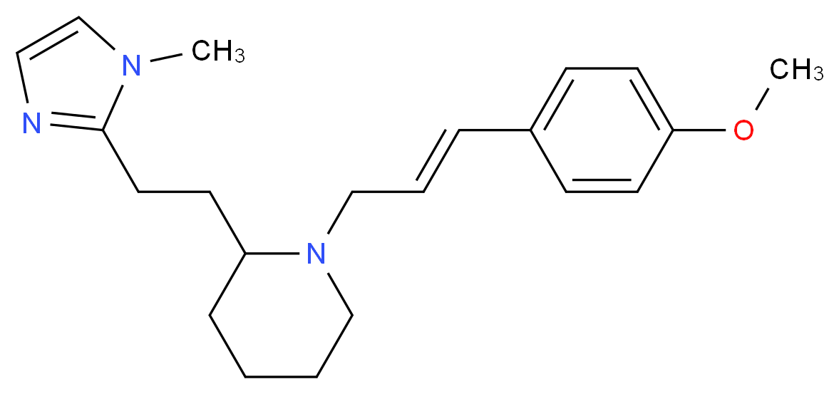 1-[(2E)-3-(4-methoxyphenyl)-2-propen-1-yl]-2-[2-(1-methyl-1H-imidazol-2-yl)ethyl]piperidine_分子结构_CAS_)