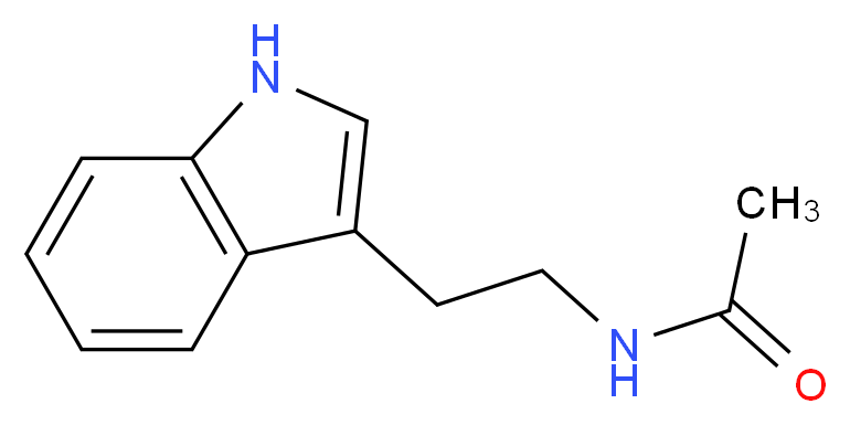 N-[2-(1H-indol-3-yl)ethyl]acetamide_分子结构_CAS_1016-47-3