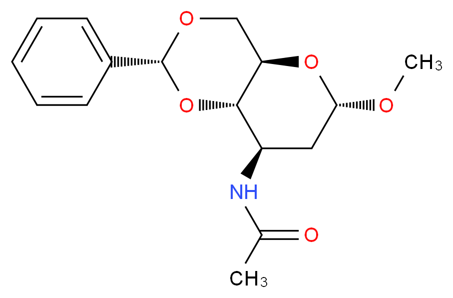 Methyl 3-Acetamido-4,6-O-benzylidene-2,3-dideoxy-α-D-arabino-hexopyranoside _分子结构_CAS_4115-63-3)