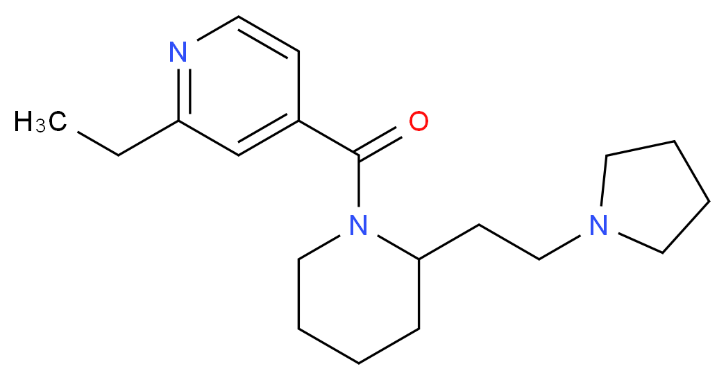 2-ethyl-4-({2-[2-(1-pyrrolidinyl)ethyl]-1-piperidinyl}carbonyl)pyridine_分子结构_CAS_)