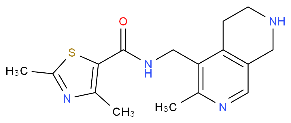 2,4-dimethyl-N-[(3-methyl-5,6,7,8-tetrahydro-2,7-naphthyridin-4-yl)methyl]-1,3-thiazole-5-carboxamide_分子结构_CAS_)