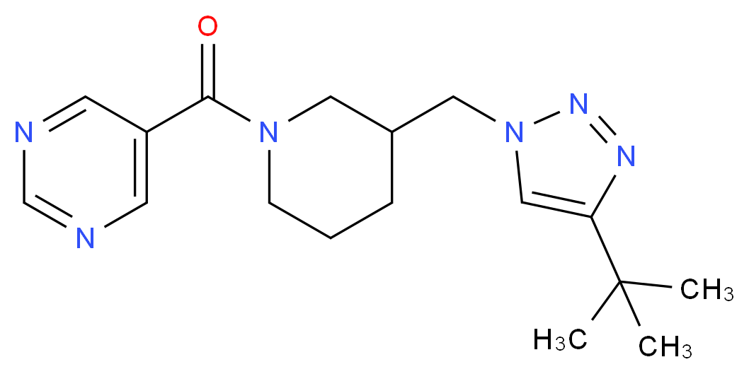 5-({3-[(4-tert-butyl-1H-1,2,3-triazol-1-yl)methyl]piperidin-1-yl}carbonyl)pyrimidine_分子结构_CAS_)
