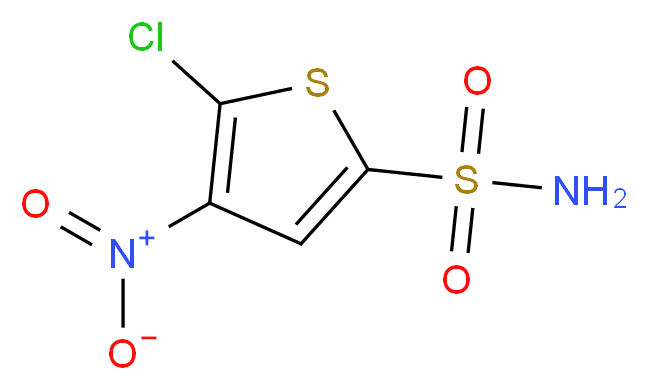 5-chloro-4-nitrothiophene-2-sulfonamide_分子结构_CAS_61714-46-3