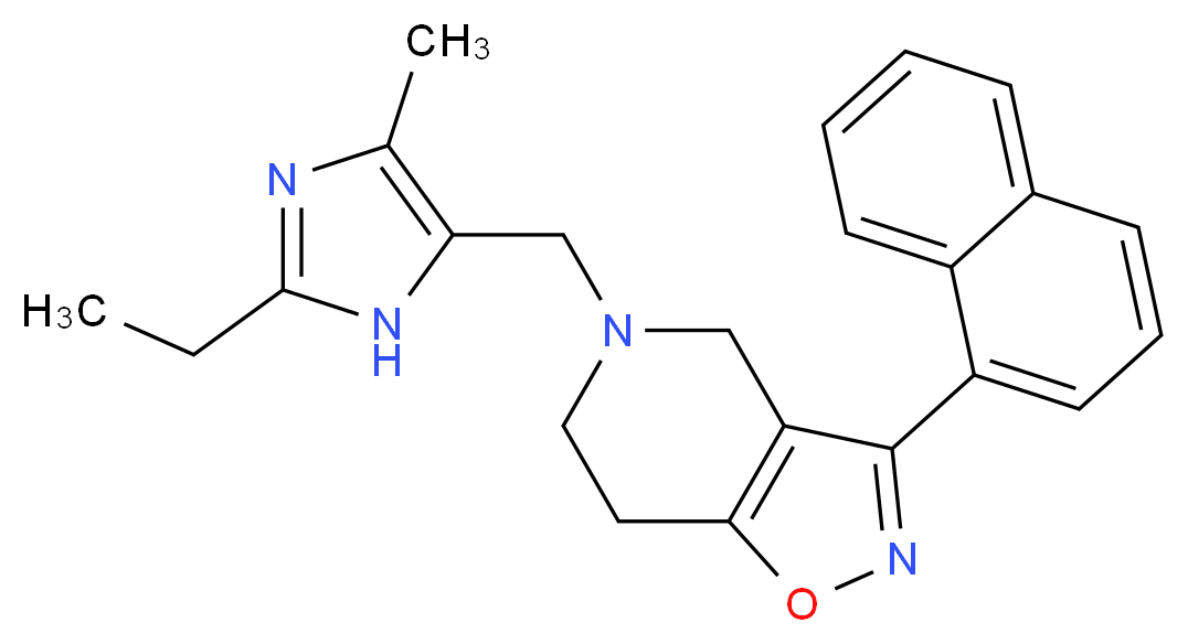 5-[(2-ethyl-4-methyl-1H-imidazol-5-yl)methyl]-3-(1-naphthyl)-4,5,6,7-tetrahydroisoxazolo[4,5-c]pyridine_分子结构_CAS_)