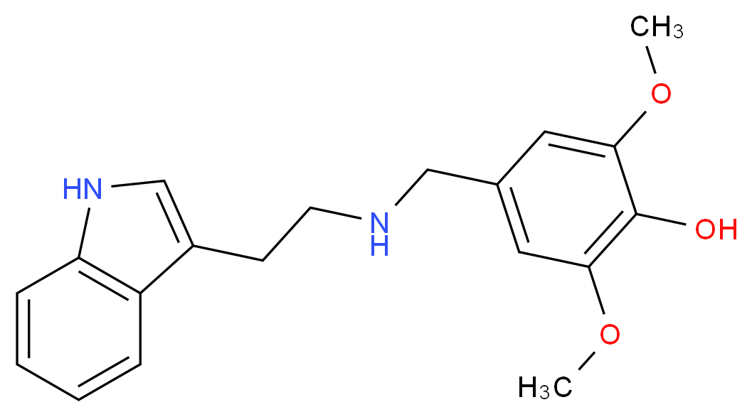 4-({[2-(1H-indol-3-yl)ethyl]amino}methyl)-2,6-dimethoxyphenol_分子结构_CAS_383149-12-0