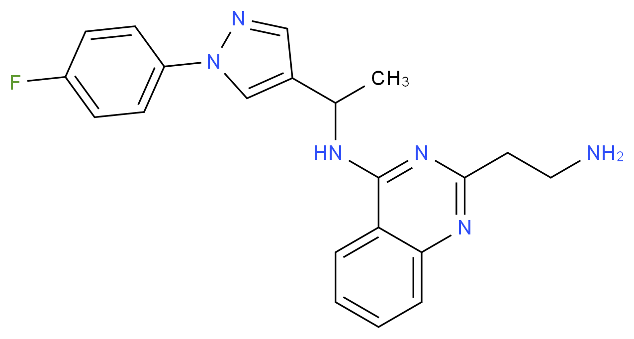 2-(2-aminoethyl)-N-{1-[1-(4-fluorophenyl)-1H-pyrazol-4-yl]ethyl}quinazolin-4-amine_分子结构_CAS_)