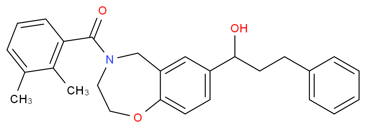 1-[4-(2,3-dimethylbenzoyl)-2,3,4,5-tetrahydro-1,4-benzoxazepin-7-yl]-3-phenyl-1-propanol_分子结构_CAS_)
