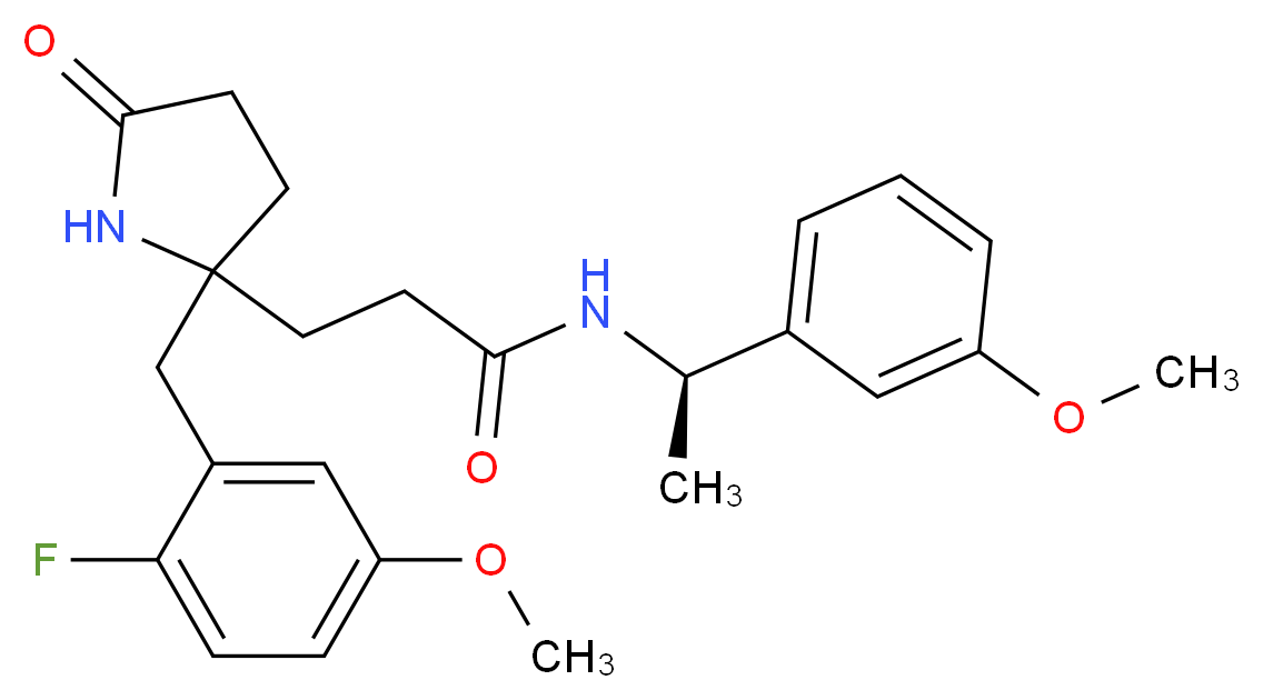 3-[2-(2-fluoro-5-methoxybenzyl)-5-oxo-2-pyrrolidinyl]-N-[(1R)-1-(3-methoxyphenyl)ethyl]propanamide_分子结构_CAS_)