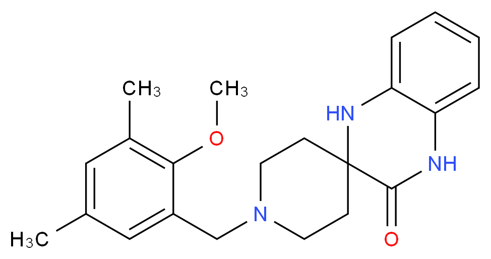 1-(2-methoxy-3,5-dimethylbenzyl)-1',4'-dihydro-3'H-spiro[piperidine-4,2'-quinoxalin]-3'-one_分子结构_CAS_)