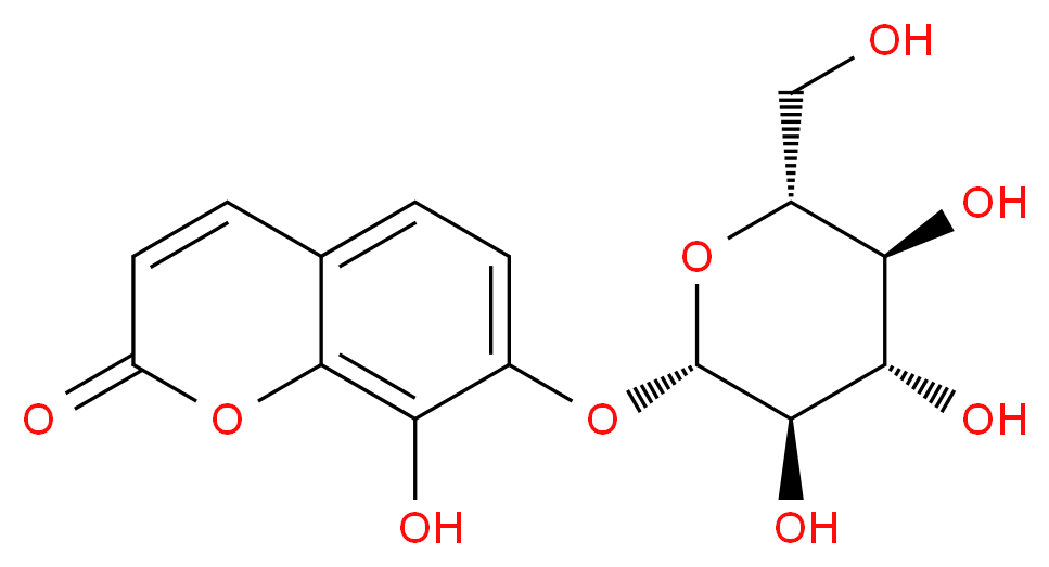 8-hydroxy-7-{[(2S,3R,4S,5S,6R)-3,4,5-trihydroxy-6-(hydroxymethyl)oxan-2-yl]oxy}-2H-chromen-2-one_分子结构_CAS_486-55-5