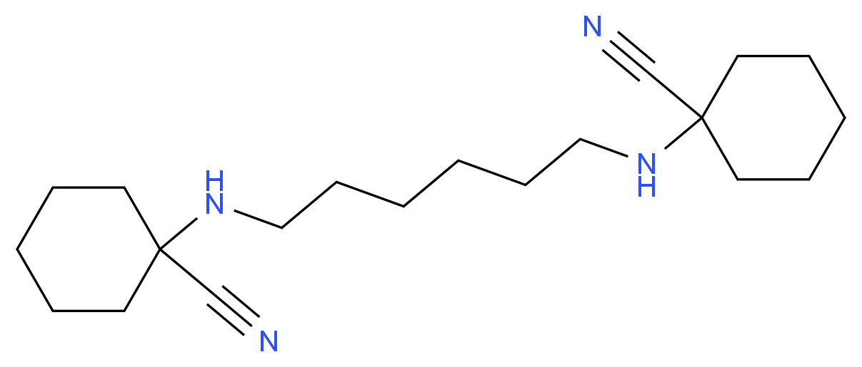 1-({6-[(1-cyanocyclohexyl)amino]hexyl}amino)cyclohexane-1-carbonitrile_分子结构_CAS_22411-41-2