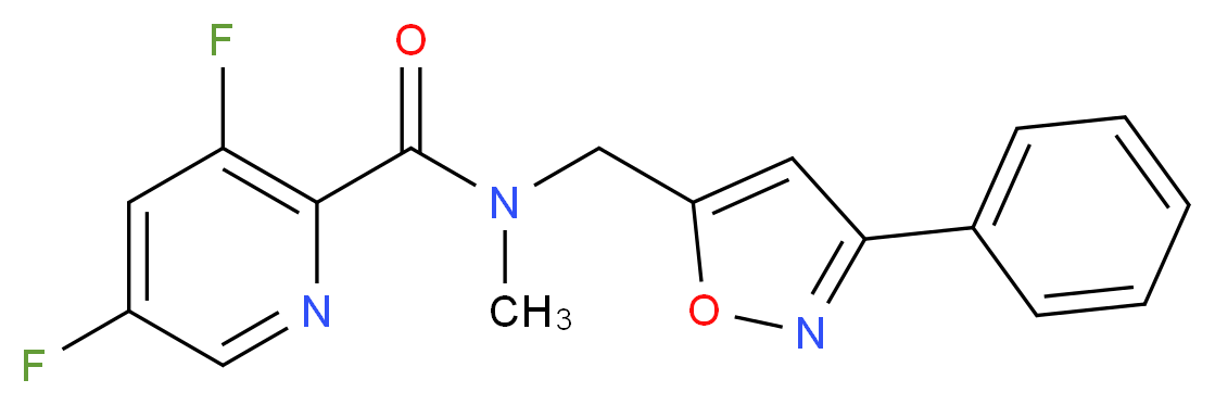3,5-difluoro-N-methyl-N-[(3-phenyl-5-isoxazolyl)methyl]-2-pyridinecarboxamide_分子结构_CAS_)