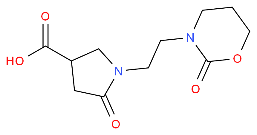 5-oxo-1-[2-(2-oxo-1,3-oxazinan-3-yl)ethyl]pyrrolidine-3-carboxylic acid_分子结构_CAS_)