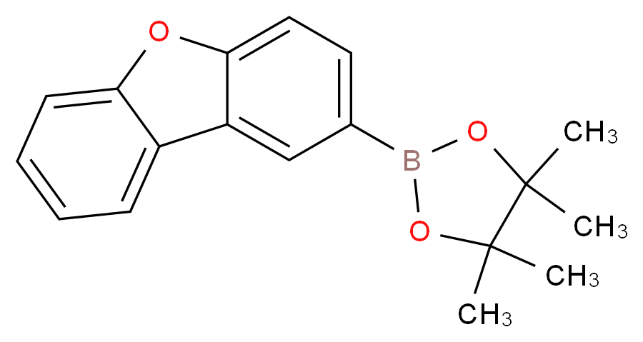 Dibenzofuran, 2-(4,4,5,5-tetramethyl-1,3,2-dioxaborolan-2-yl)- _分子结构_CAS_947770-80-1)