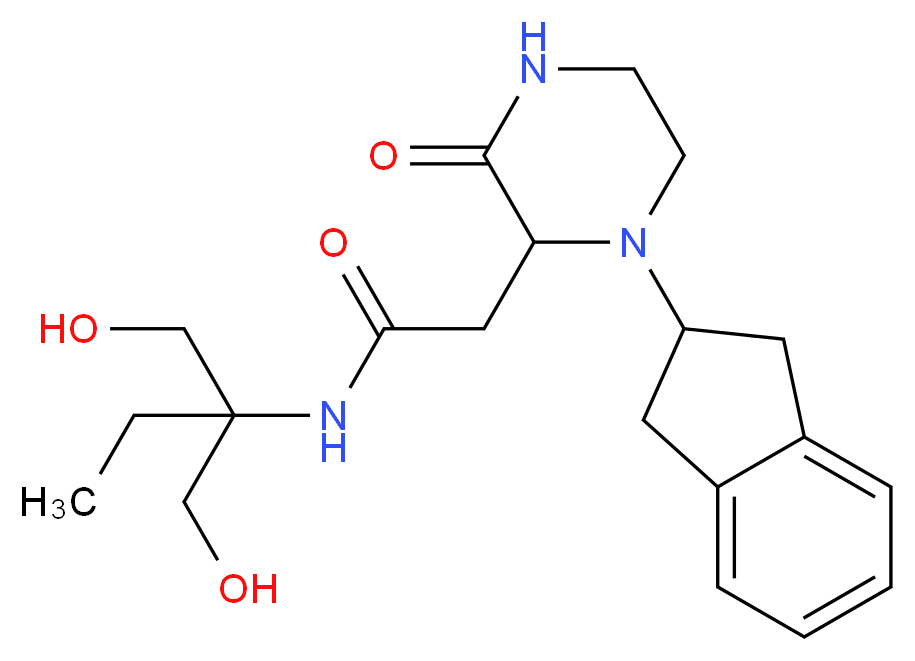 N-[1,1-bis(hydroxymethyl)propyl]-2-[1-(2,3-dihydro-1H-inden-2-yl)-3-oxo-2-piperazinyl]acetamide_分子结构_CAS_)