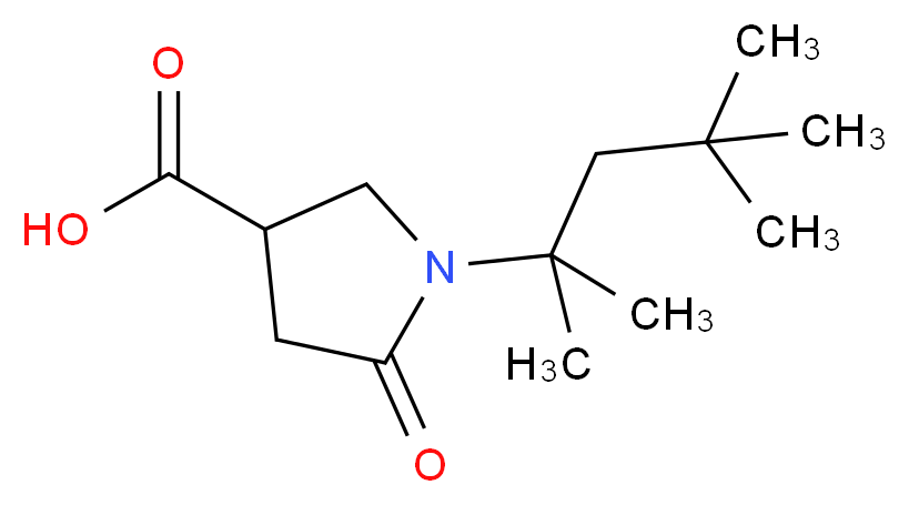 5-Oxo-1-(1,1,3,3-tetramethylbutyl)pyrrolidine-3-carboxylic acid_分子结构_CAS_)