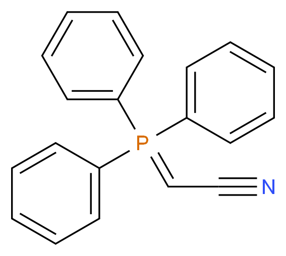 2-(triphenyl-$l^{5}-phosphanylidene)acetonitrile_分子结构_CAS_16640-68-9