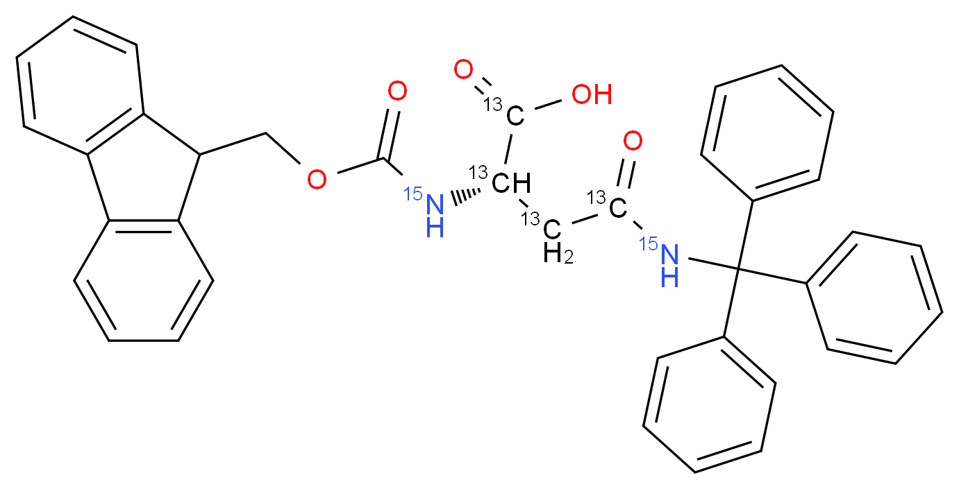 Fmoc-N-三苯甲基-L-天冬酰胺-13C4, 15N2_分子结构_CAS_)