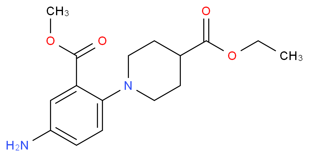 Ethyl 1-[4-amino-2-(methoxycarbonyl)phenyl]-4-piperidinecarboxylate_分子结构_CAS_)