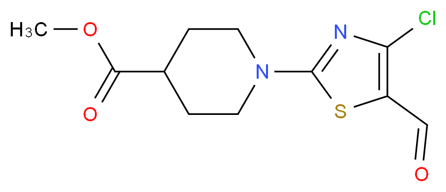 4-Chloro-2-(4-carbomethoxyl-1-piperidinyl)-5-thiazolecarboxaldehyde_分子结构_CAS_914348-64-4)