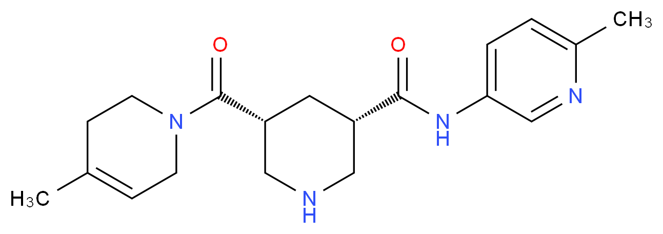 (3S*,5R*)-5-[(4-methyl-3,6-dihydropyridin-1(2H)-yl)carbonyl]-N-(6-methylpyridin-3-yl)piperidine-3-carboxamide_分子结构_CAS_)
