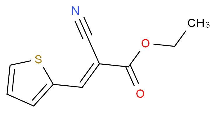 ethyl 2-cyano-3-(thiophen-2-yl)prop-2-enoate_分子结构_CAS_31330-51-5