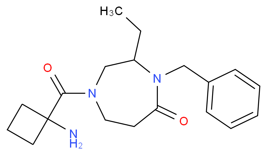 1-[(1-aminocyclobutyl)carbonyl]-4-benzyl-3-ethyl-1,4-diazepan-5-one_分子结构_CAS_)