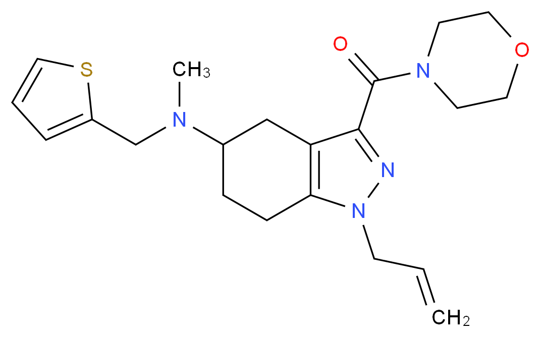 1-allyl-N-methyl-3-(4-morpholinylcarbonyl)-N-(2-thienylmethyl)-4,5,6,7-tetrahydro-1H-indazol-5-amine_分子结构_CAS_)