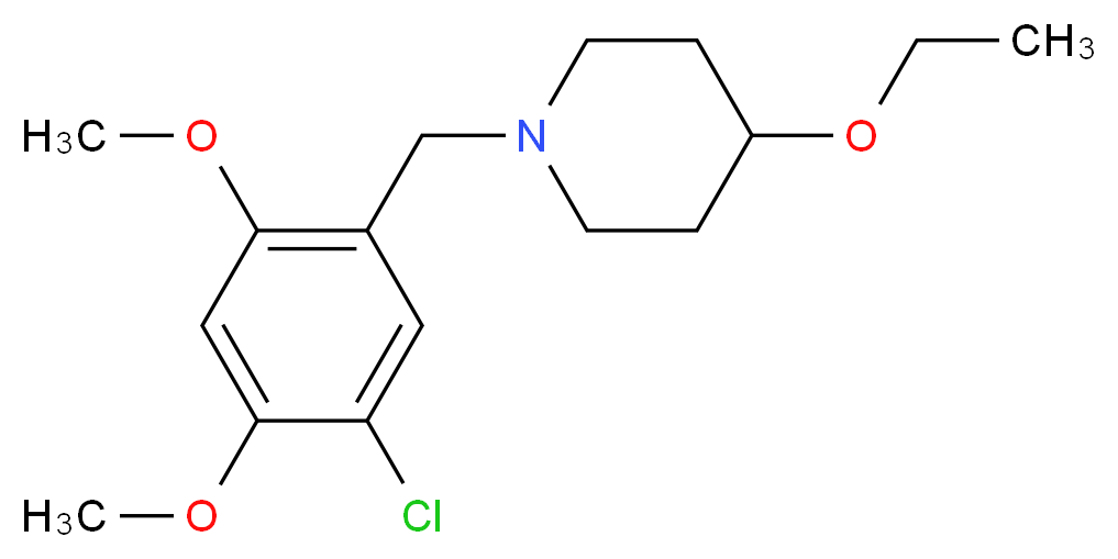 1-(5-chloro-2,4-dimethoxybenzyl)-4-ethoxypiperidine_分子结构_CAS_)