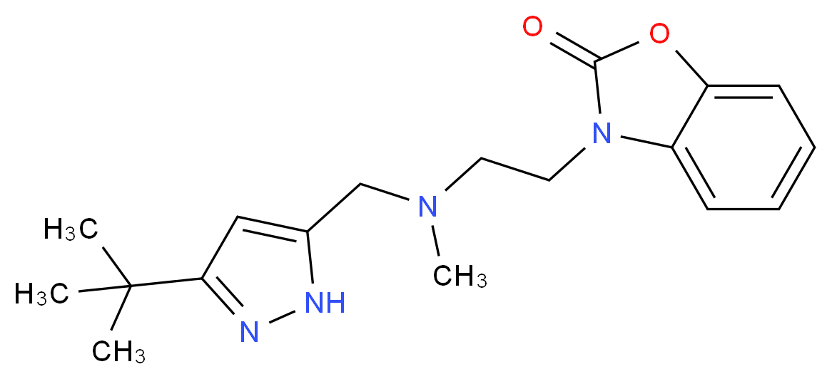 3-{2-[[(3-tert-butyl-1H-pyrazol-5-yl)methyl](methyl)amino]ethyl}-1,3-benzoxazol-2(3H)-one_分子结构_CAS_)