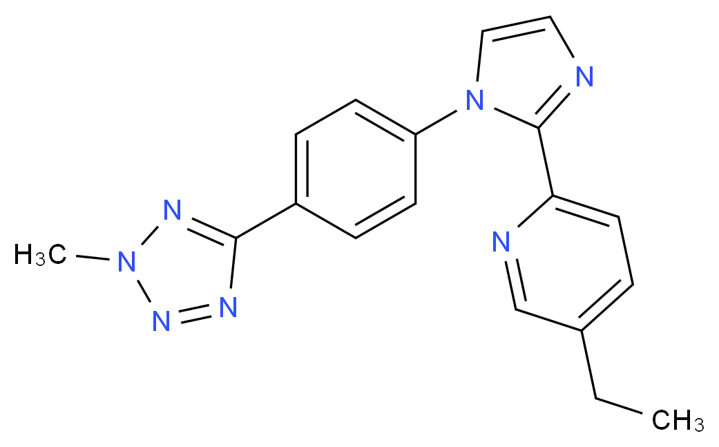 5-ethyl-2-{1-[4-(2-methyl-2H-tetrazol-5-yl)phenyl]-1H-imidazol-2-yl}pyridine_分子结构_CAS_)
