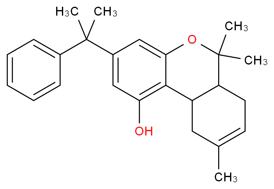 6,6,9-trimethyl-3-(2-phenylpropan-2-yl)-6H,6aH,7H,10H,10aH-benzo[c]isochromen-1-ol_分子结构_CAS_628263-22-9