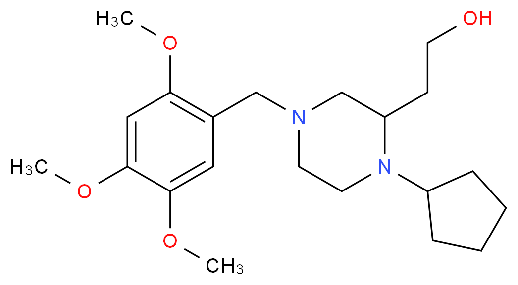 2-[1-cyclopentyl-4-(2,4,5-trimethoxybenzyl)-2-piperazinyl]ethanol_分子结构_CAS_)